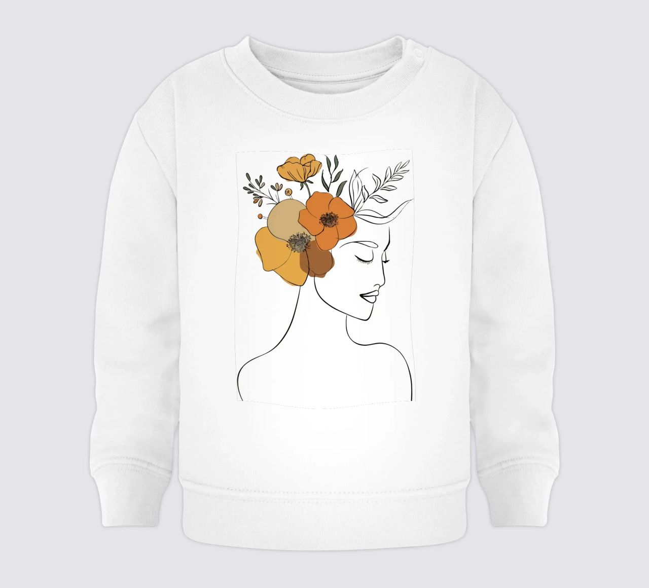 Woman's profile with a serene expression felpa neonato da LisaArtes