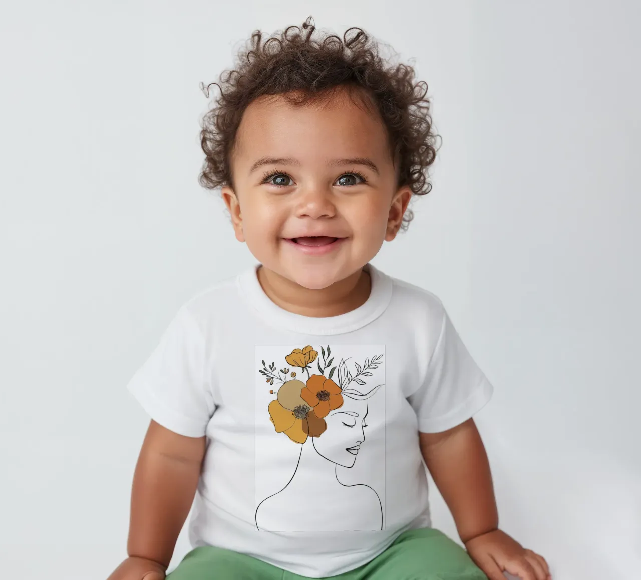 Woman's profile with a serene expression maglietta neonato da LisaArtes