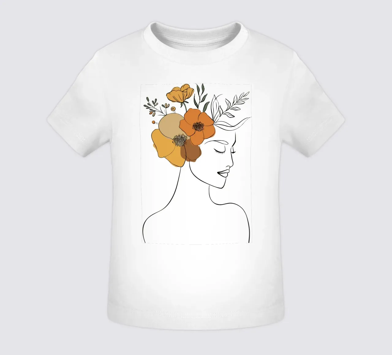 Woman's profile with a serene expression baby t-shirt van LisaArtes