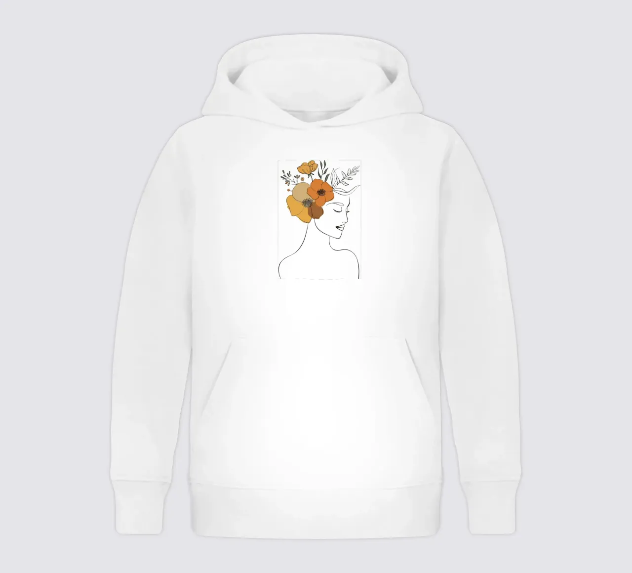 Woman's profile with a serene expression felpa bambino con cappuccio da LisaArtes