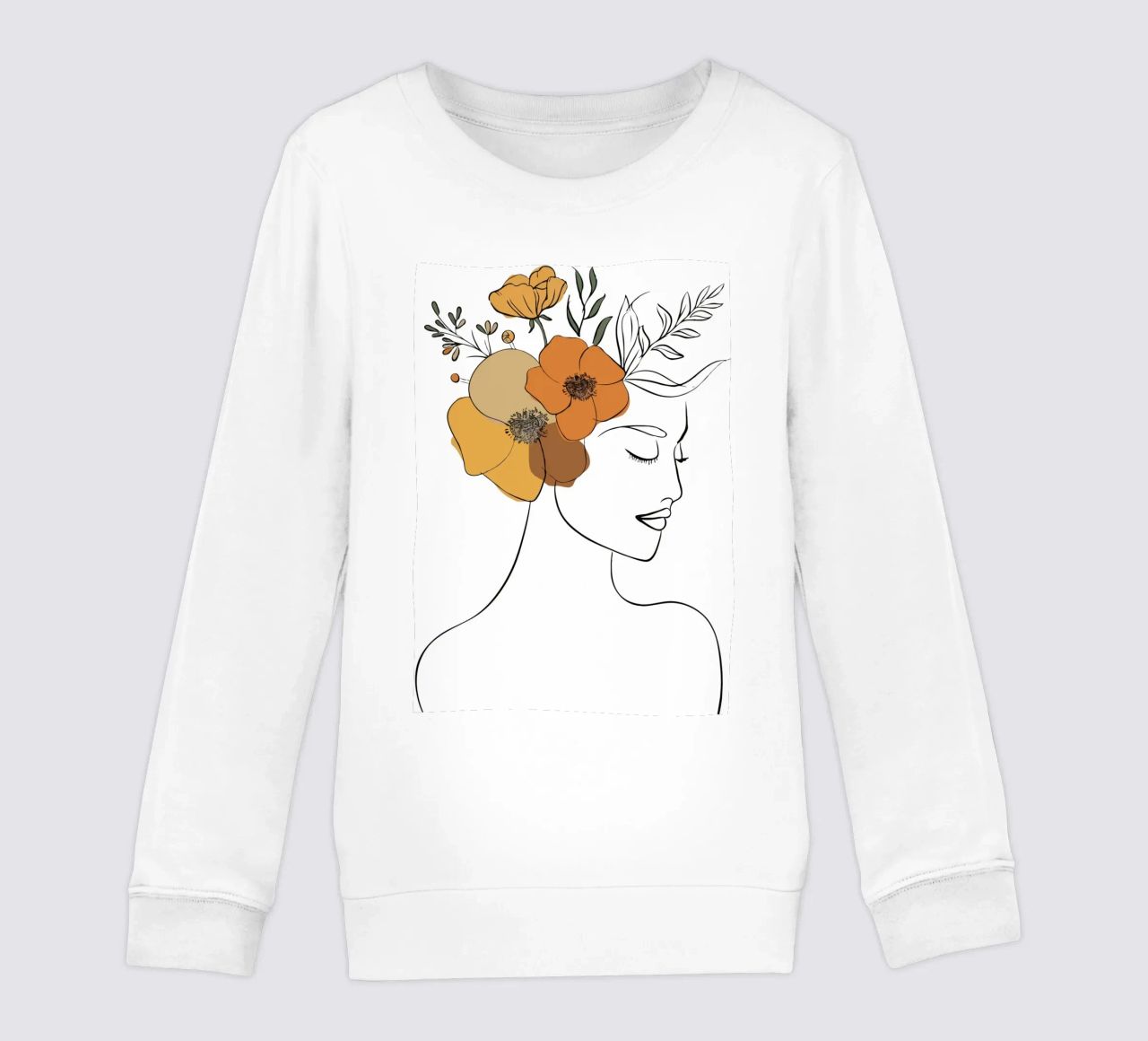 Woman's profile with a serene expression sudadera para niño de LisaArtes
