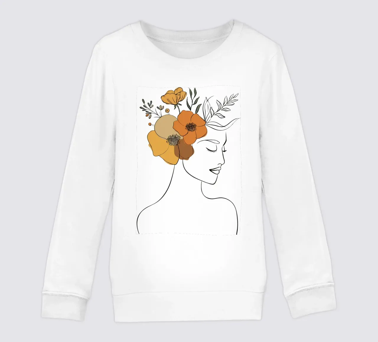 Woman's profile with a serene expression Kinder Sweatshirt von LisaArtes