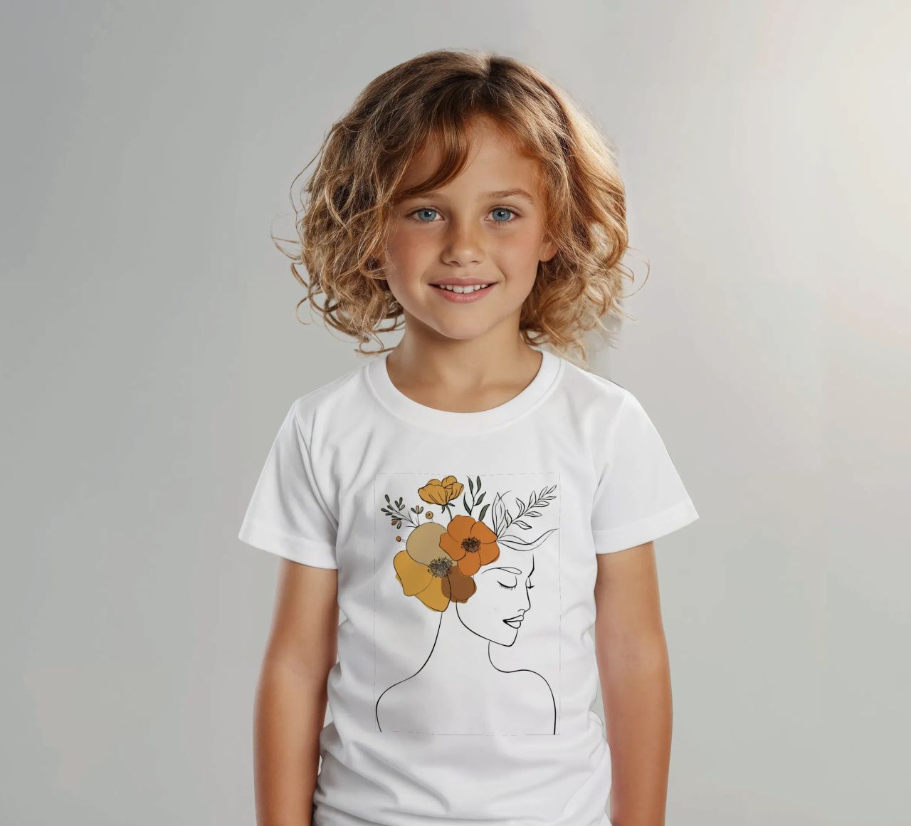 Woman's profile with a serene expression t-shirt bambini da LisaArtes