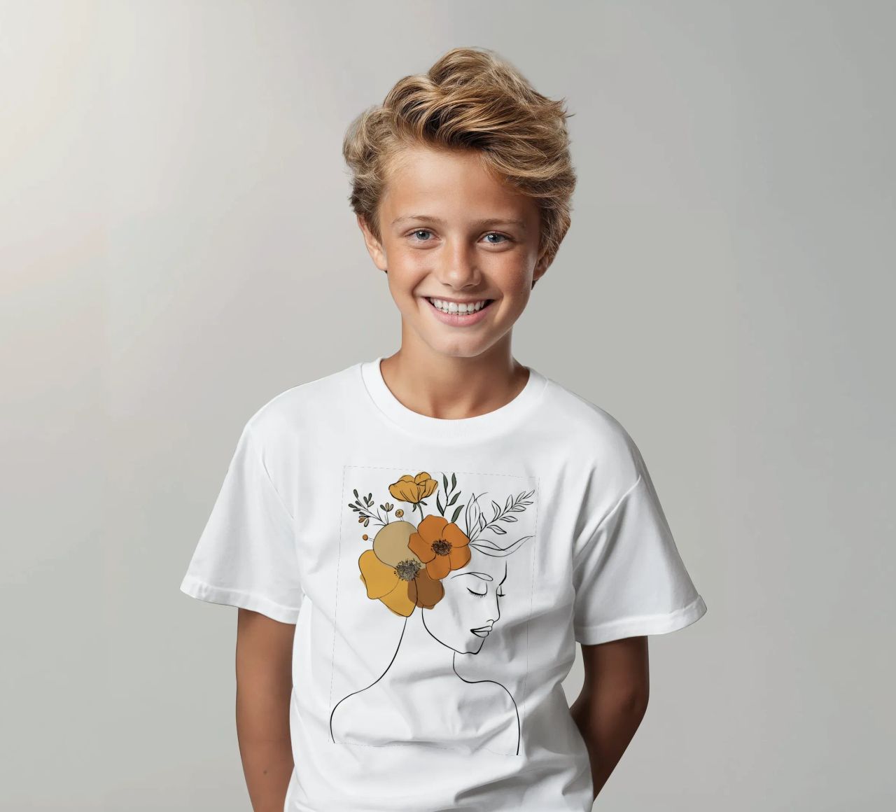 Woman's profile with a serene expression t-shirt bambini da LisaArtes