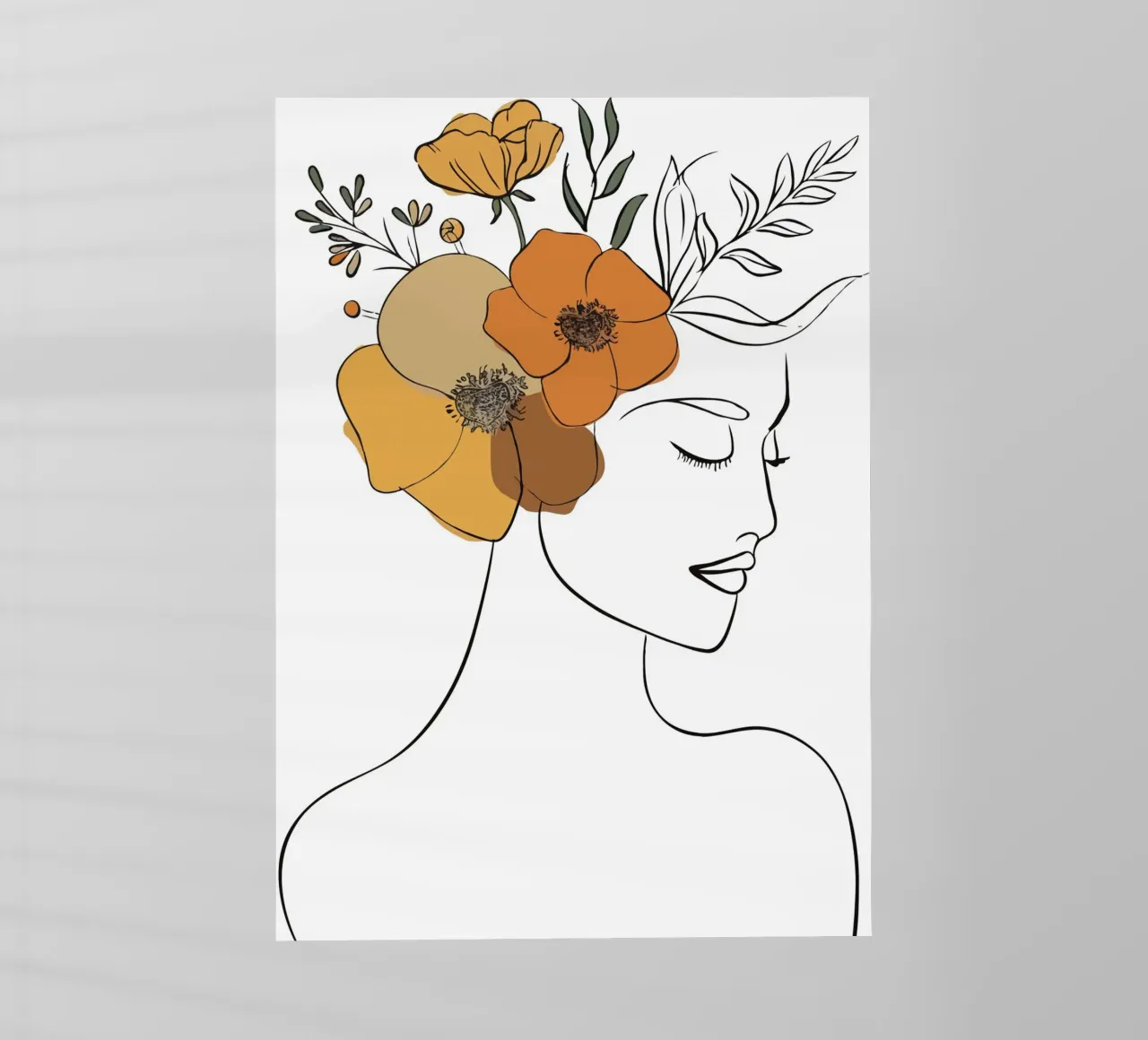 Woman's profile with a serene expression Backlit Folie von LisaArtes