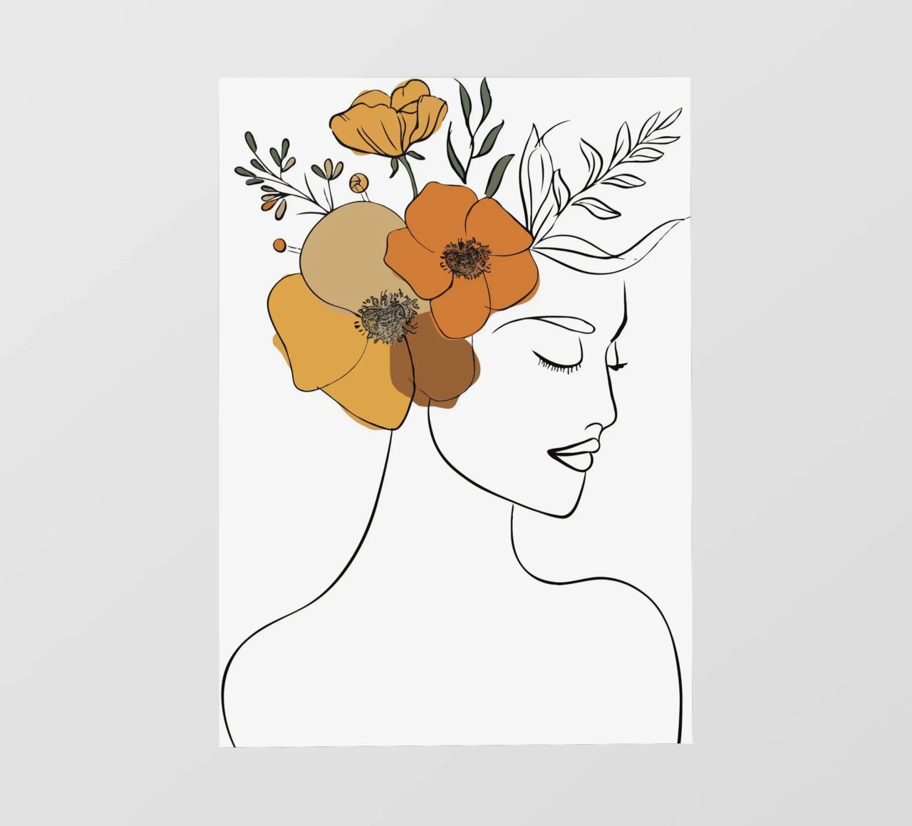 Woman's profile with a serene expression telo in pvc da LisaArtes