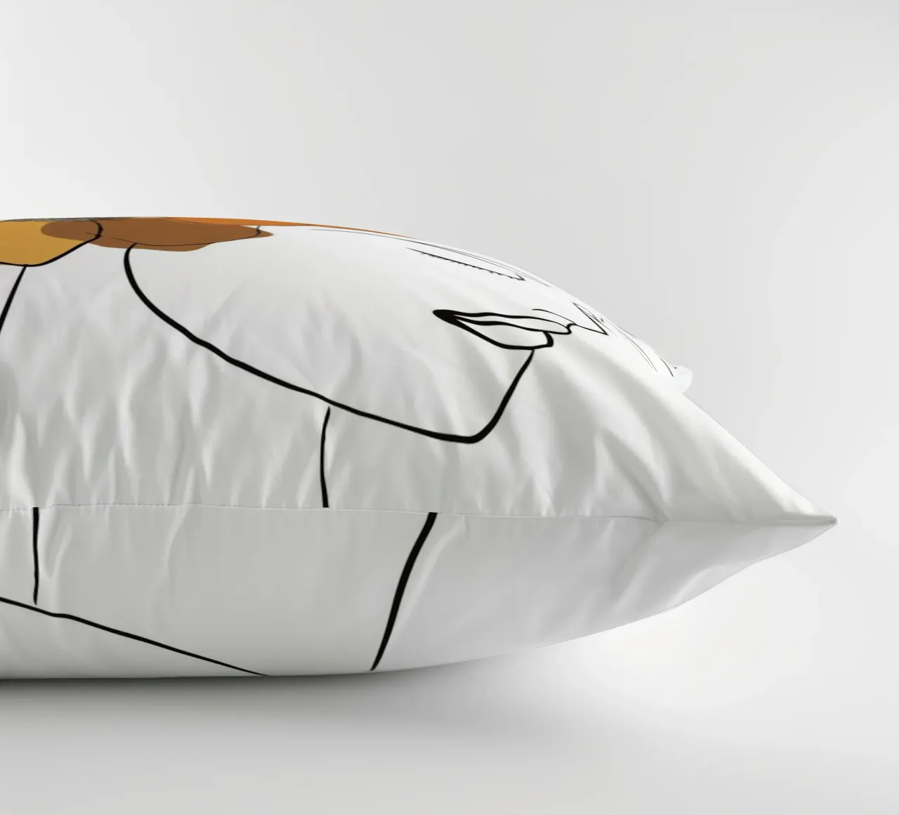 Woman's profile with a serene expression cuscino da LisaArtes