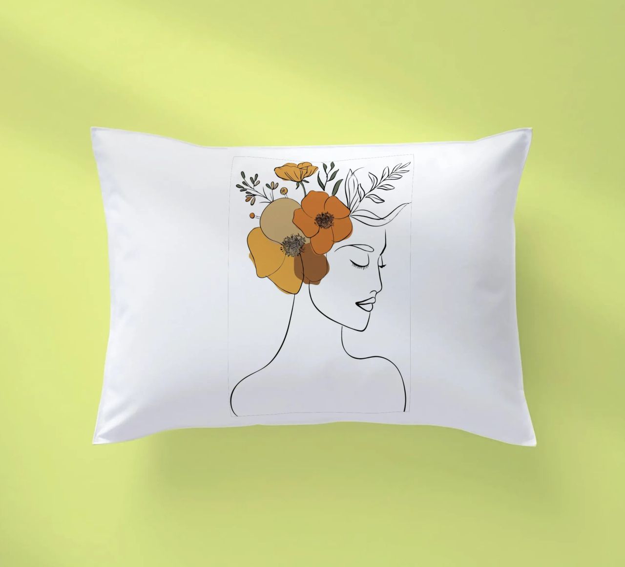 Woman's profile with a serene expression coussin de LisaArtes