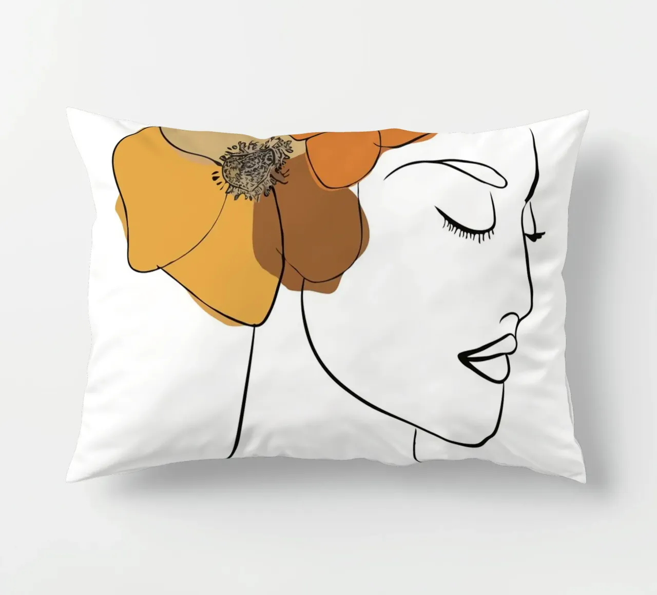 Woman's profile with a serene expression cuscino da LisaArtes