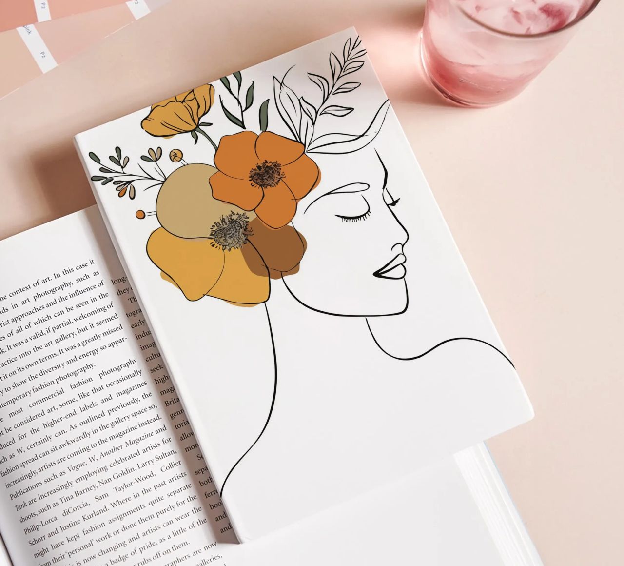Woman's profile with a serene expression notebook by LisaArtes