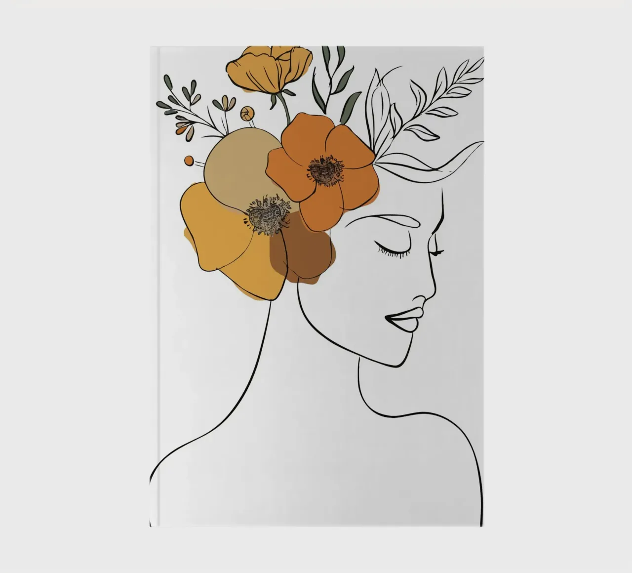 Woman's profile with a serene expression notebook by LisaArtes