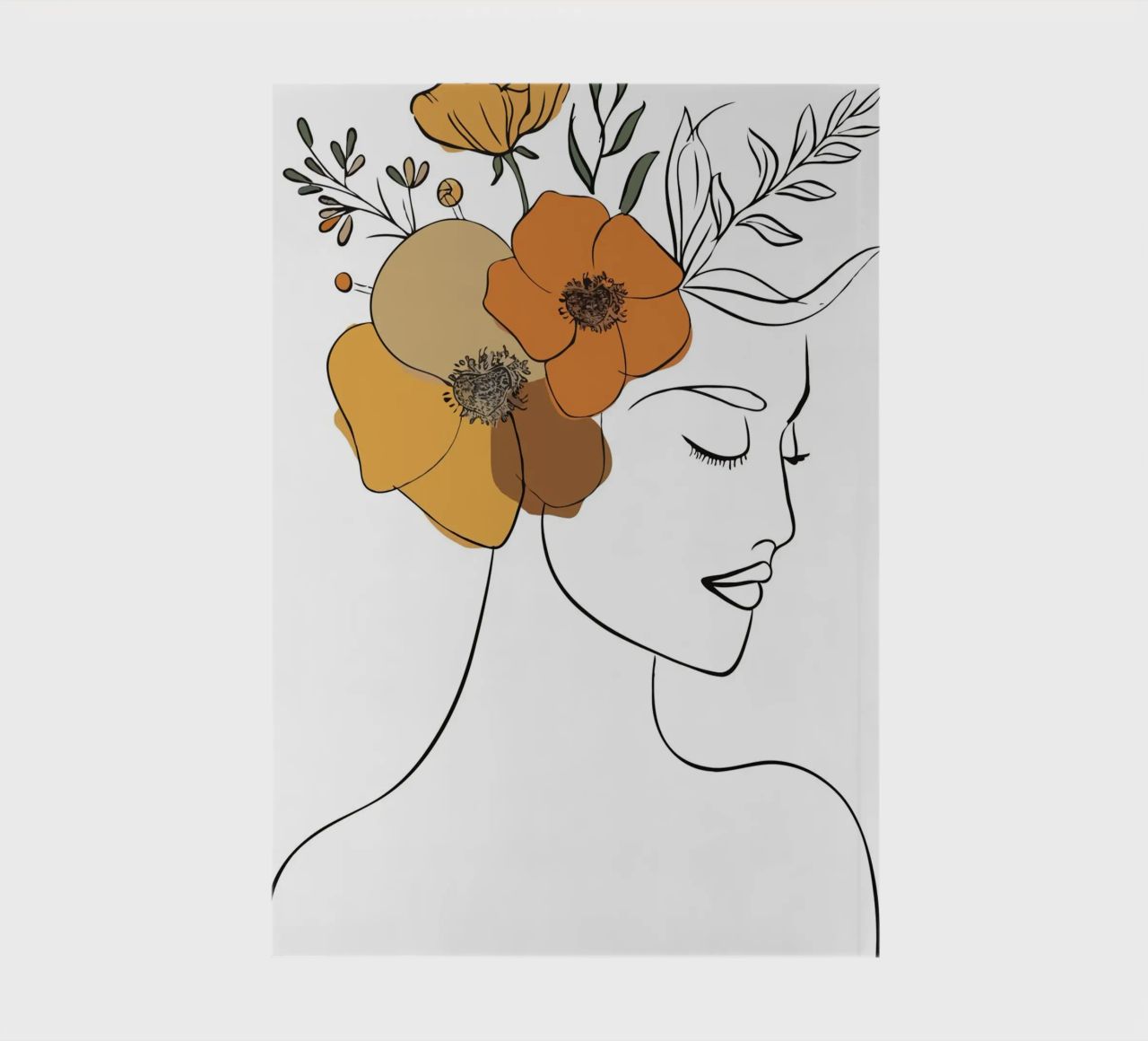 Woman's profile with a serene expression notebook by LisaArtes