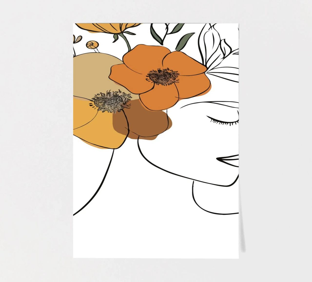 Woman's profile with a serene expression foglio adesivo da LisaArtes