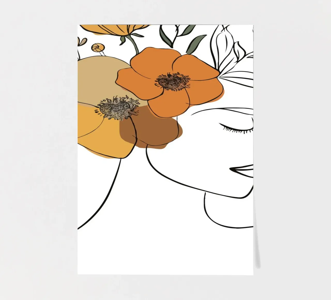 Woman's profile with a serene expression Stickerbogen von LisaArtes