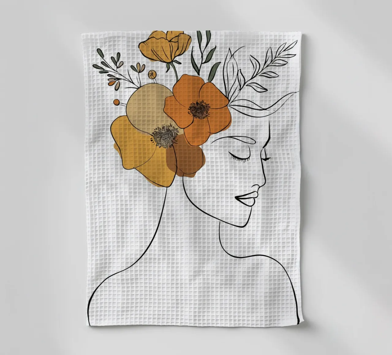 Woman's profile with a serene expression canovaccio da cucina da LisaArtes