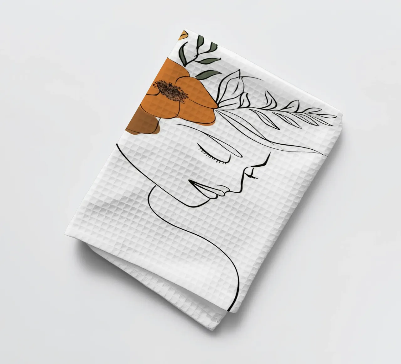 Woman's profile with a serene expression canovaccio da cucina da LisaArtes