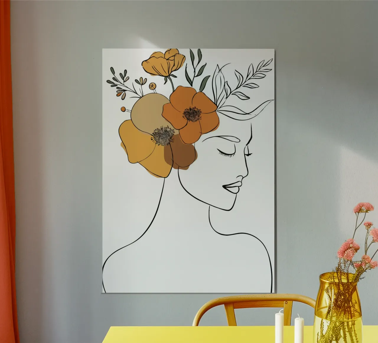 Woman's profile with a serene expression aluminio dibond de LisaArtes