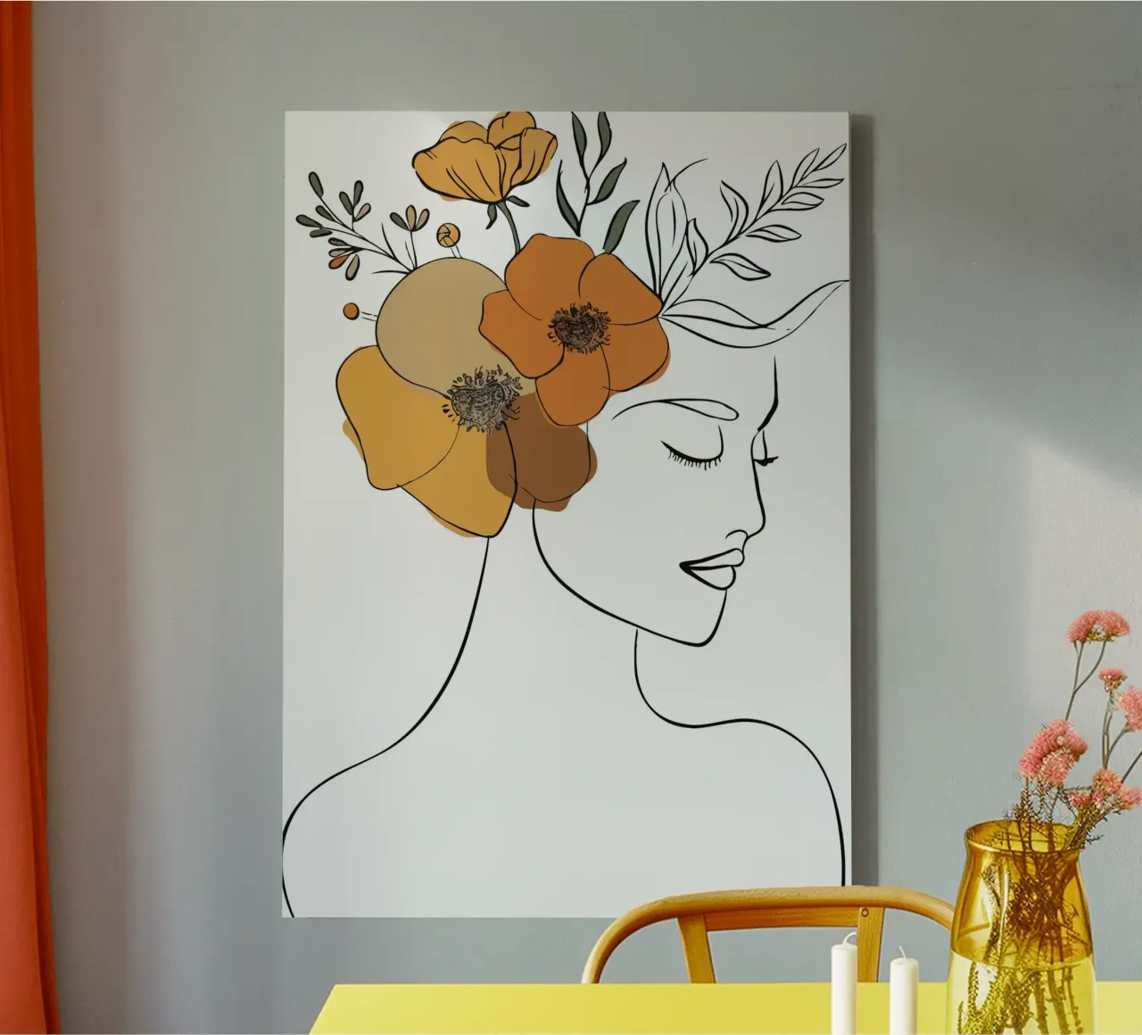 Woman's profile with a serene expression tela da LisaArtes