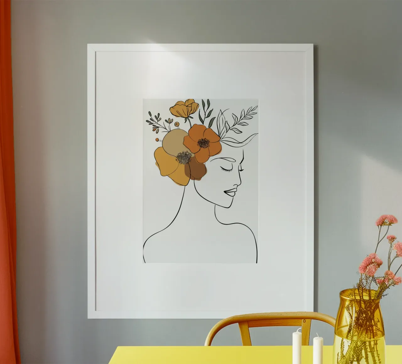 Woman's profile with a serene expression hahnemühle van LisaArtes