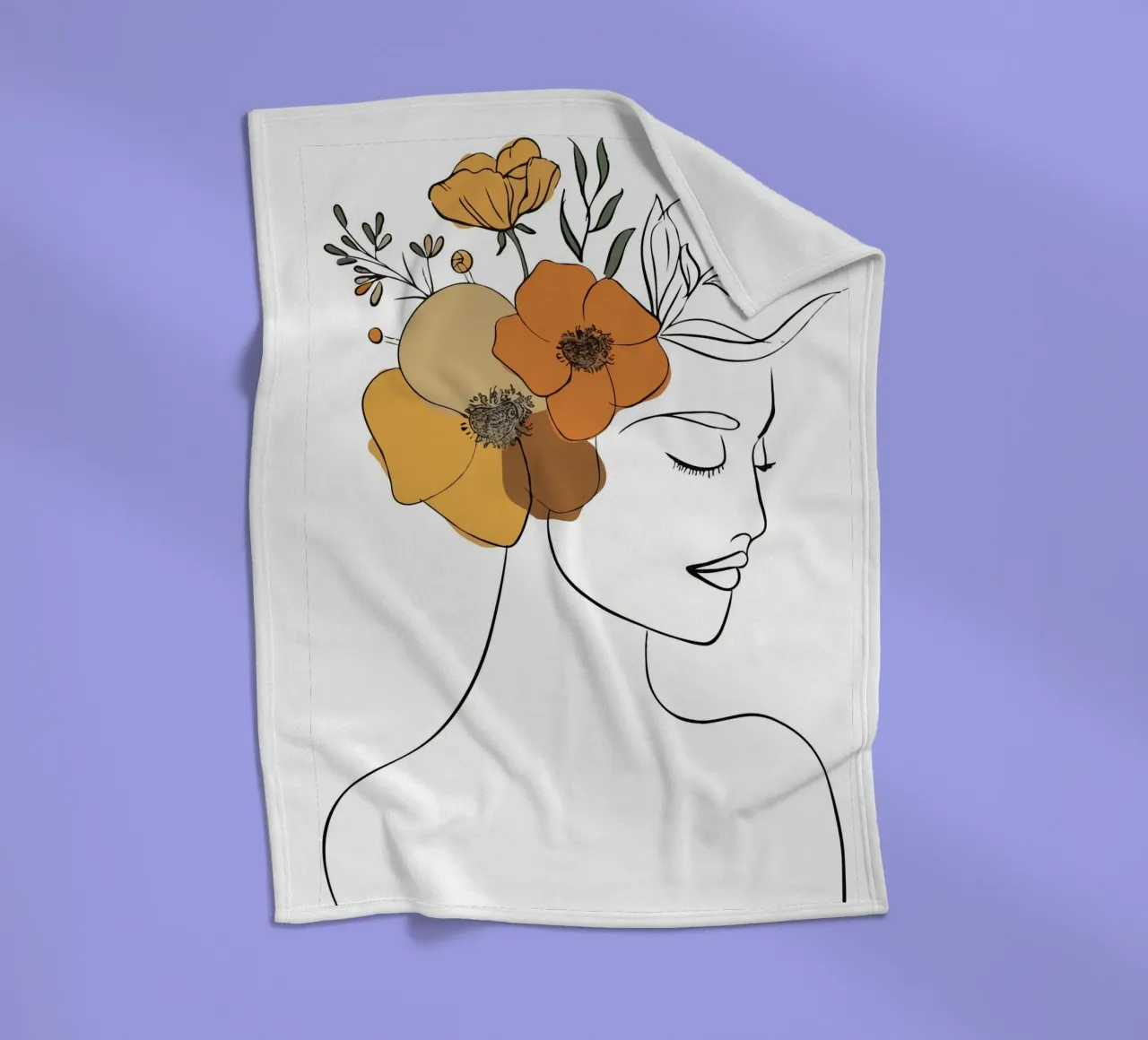 Woman's profile with a serene expression coperta in pile da LisaArtes