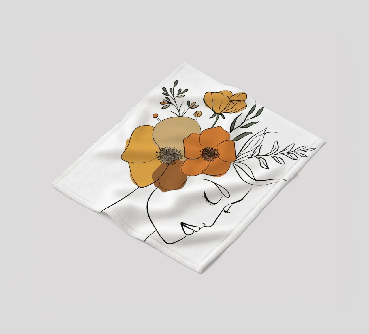 Woman's profile with a serene expression coperta in pile da LisaArtes