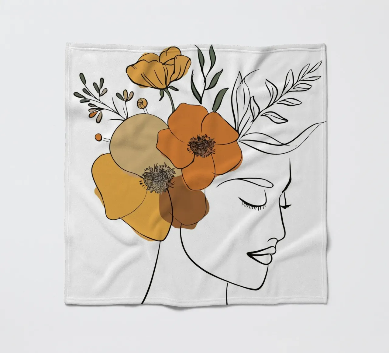 Woman's profile with a serene expression coperta in pile da LisaArtes