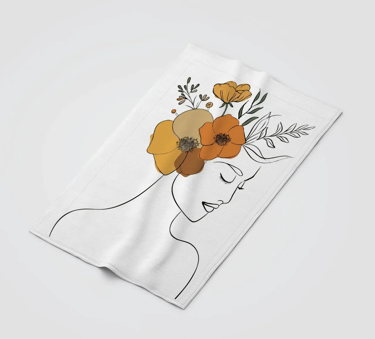 Woman's profile with a serene expression coperta in pile da LisaArtes