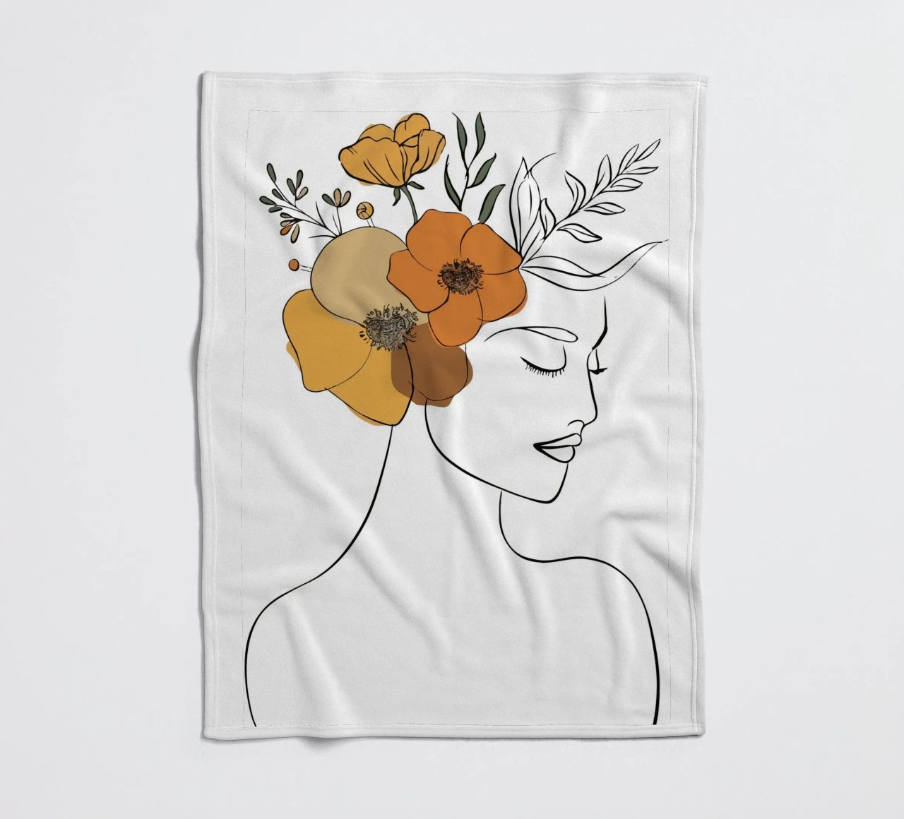 Woman's profile with a serene expression coperta in pile da LisaArtes