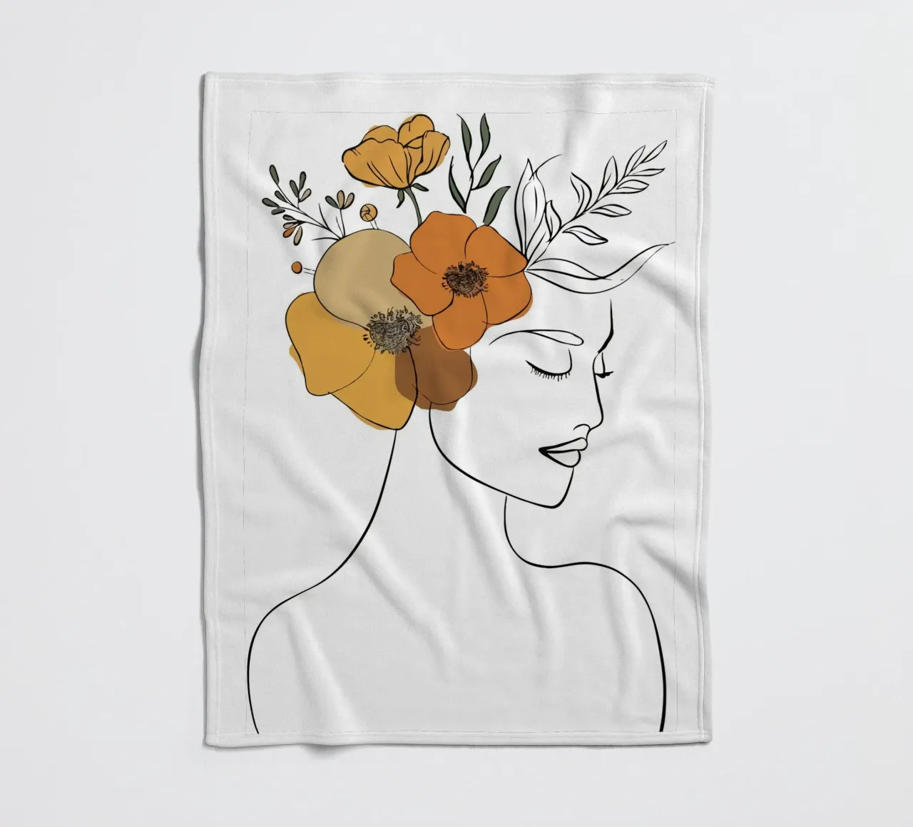 Woman's profile with a serene expression Fleecedecke von LisaArtes