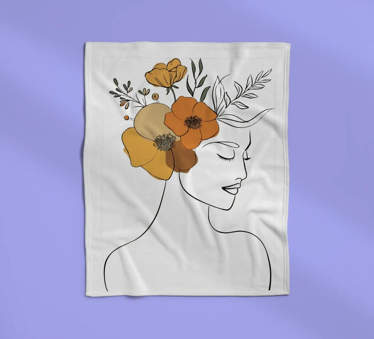 Woman's profile with a serene expression coperta in pile da LisaArtes