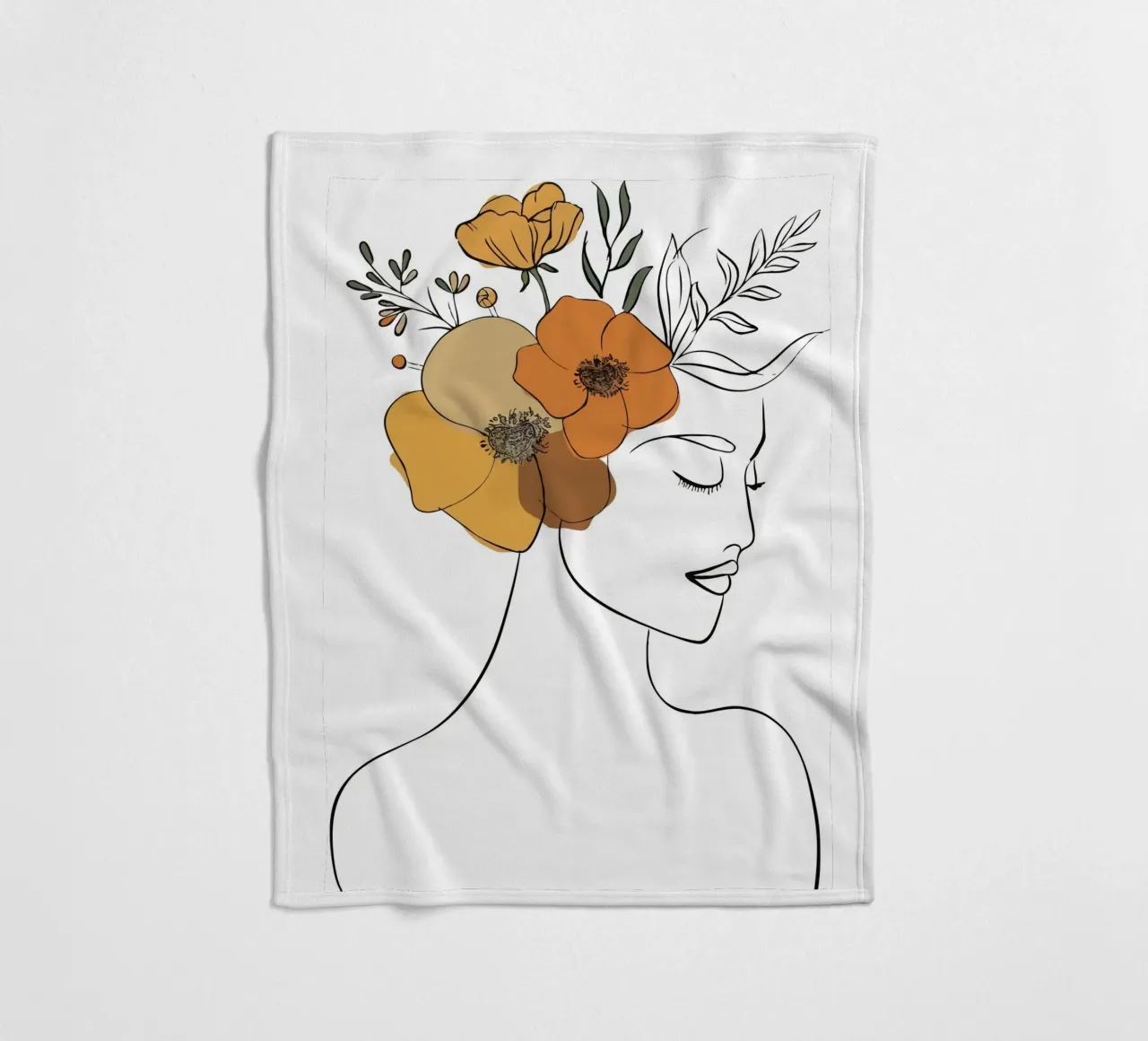 Woman's profile with a serene expression Fleecedecke von LisaArtes