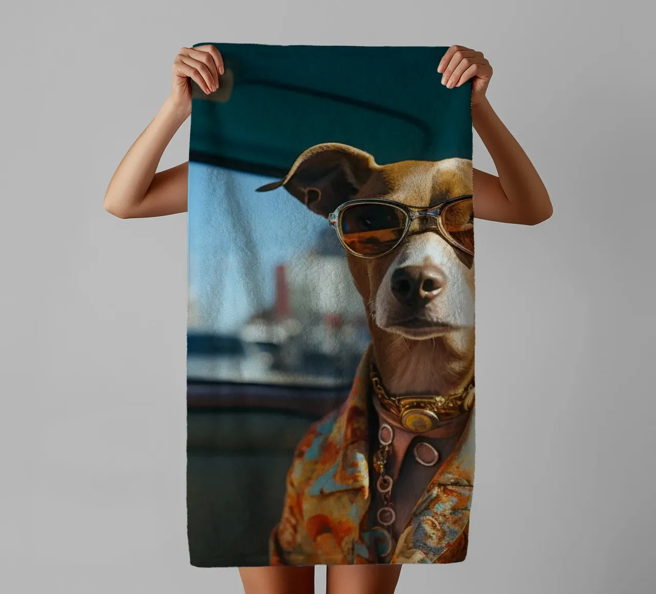 Frankie asciugamano da bagno da Affiches Chien Originales – Dogland