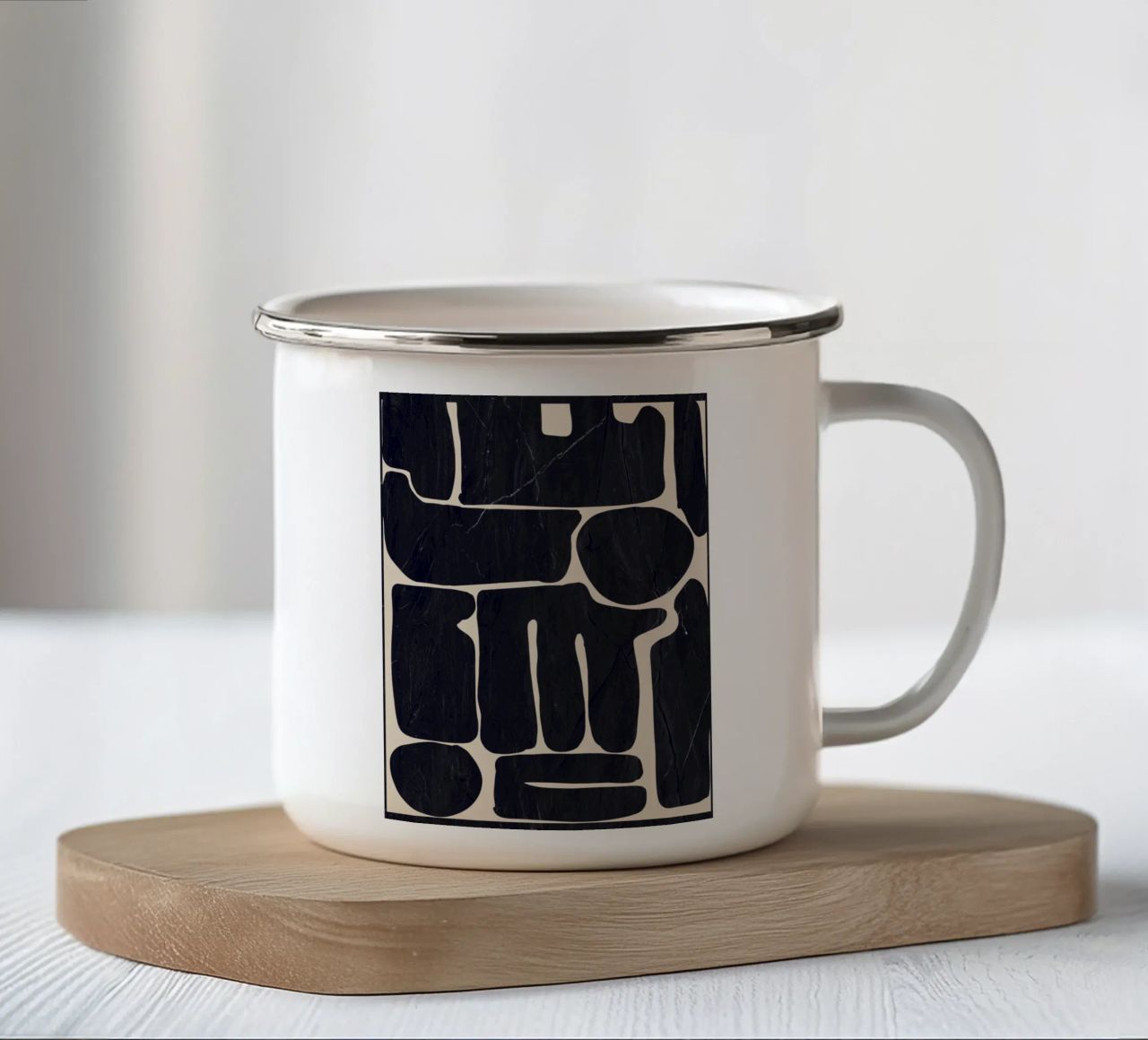 Forme astratte moderne e minimali 162 tazza in smalto da ThingDesign