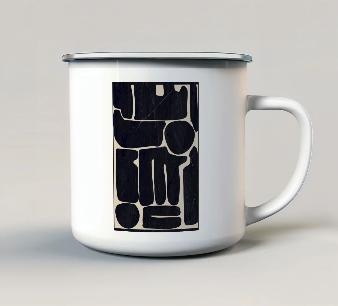 Forme astratte moderne e minimali 162 tazza in smalto da ThingDesign