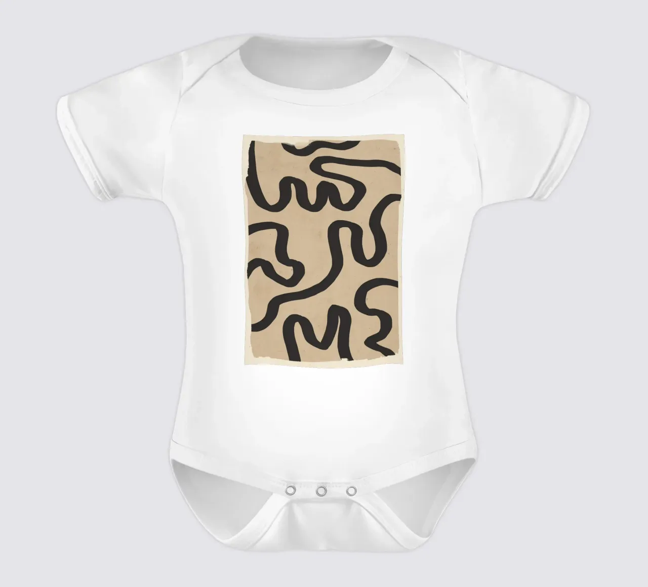 Abstracte lijntekeningen 173 babyrompertje korte mouwen van ThingDesign