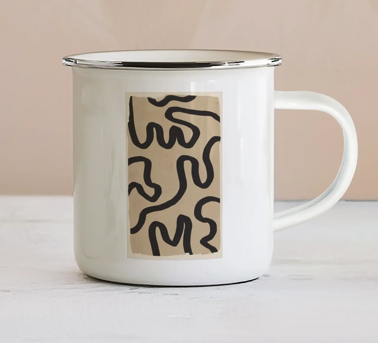 Arte lineal abstracto 173 taza de esmalte de ThingDesign