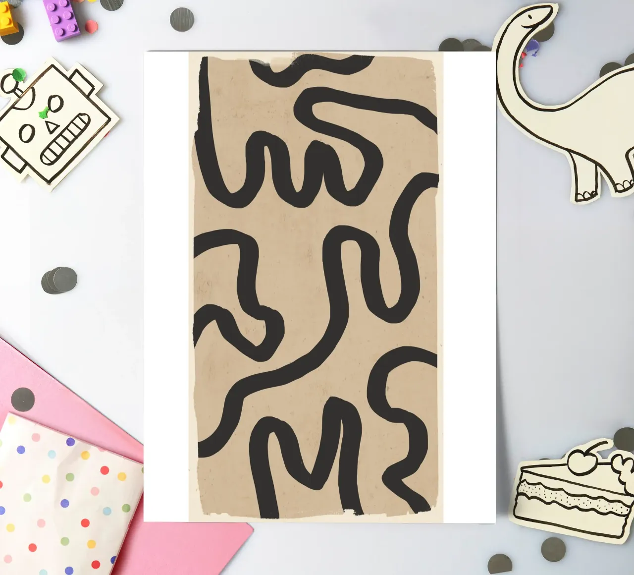 Abstract line art 173 sticker sheet by ThingDesign