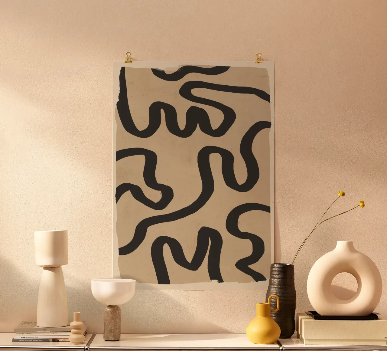 Linea astratta 173 poster con telaio in plastica da ThingDesign