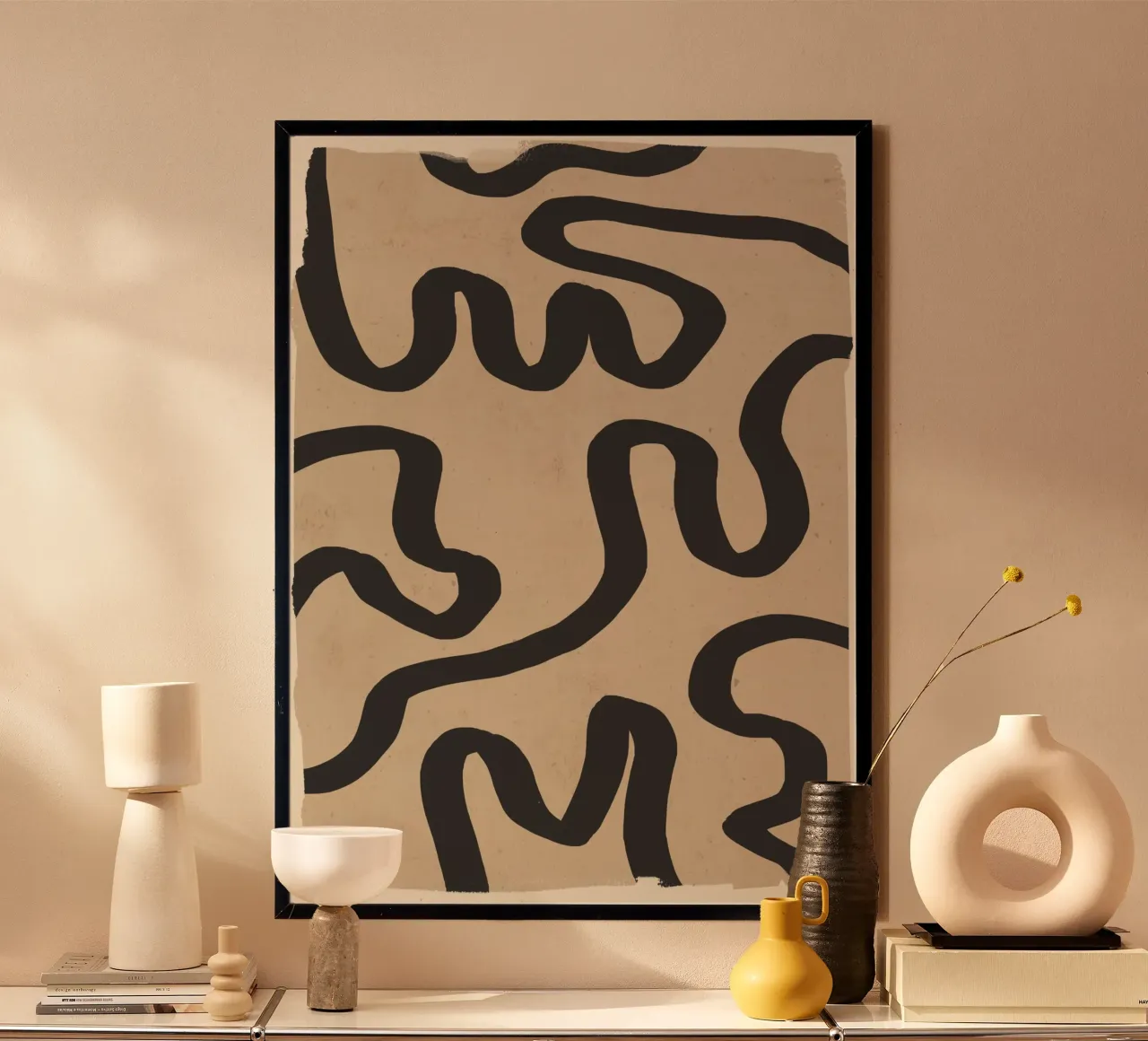 Linea astratta 173 poster con telaio in plastica da ThingDesign