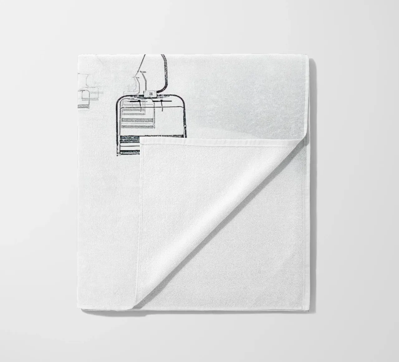 Ski lift in winter - Minimalist snow motif beach towel by Whole©
