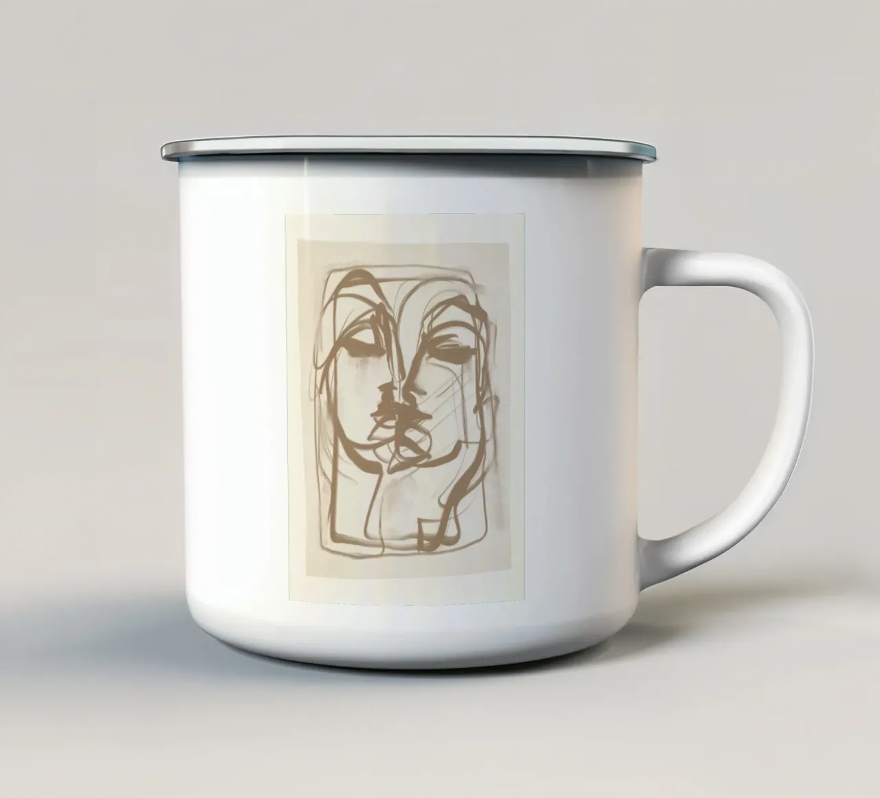 Bacio 3 tazza in smalto da ThingDesign