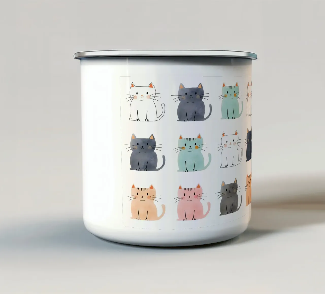 Colori del gatto tazza in smalto da cafelab