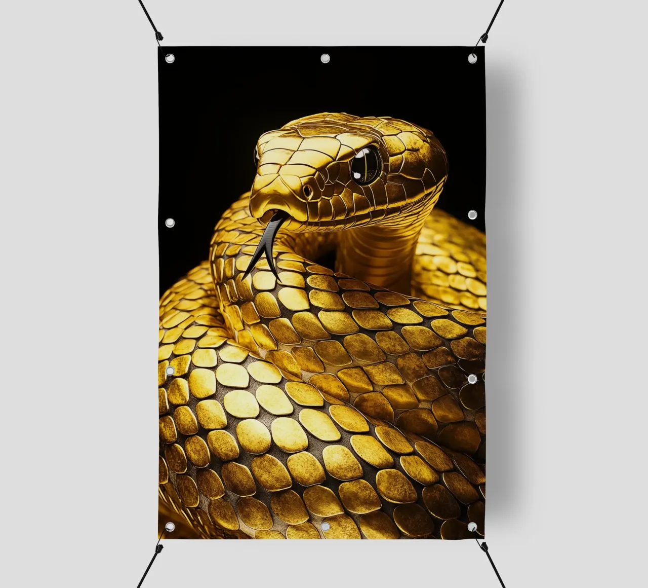 Serpente d'oro con lingua biforcuta telo in pvc da Autofocus