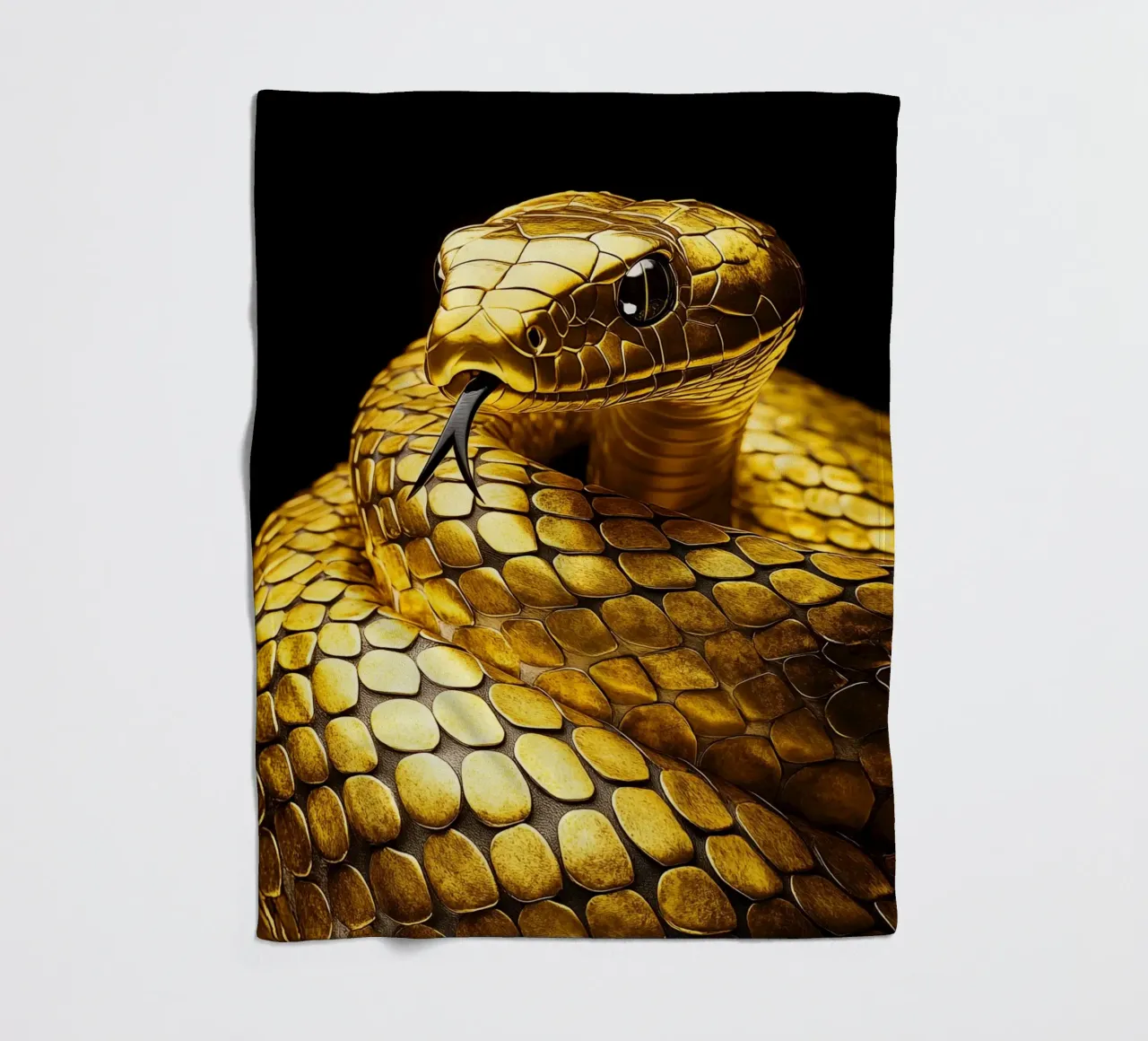 Serpente d'oro con lingua biforcuta coperta in pile da Autofocus