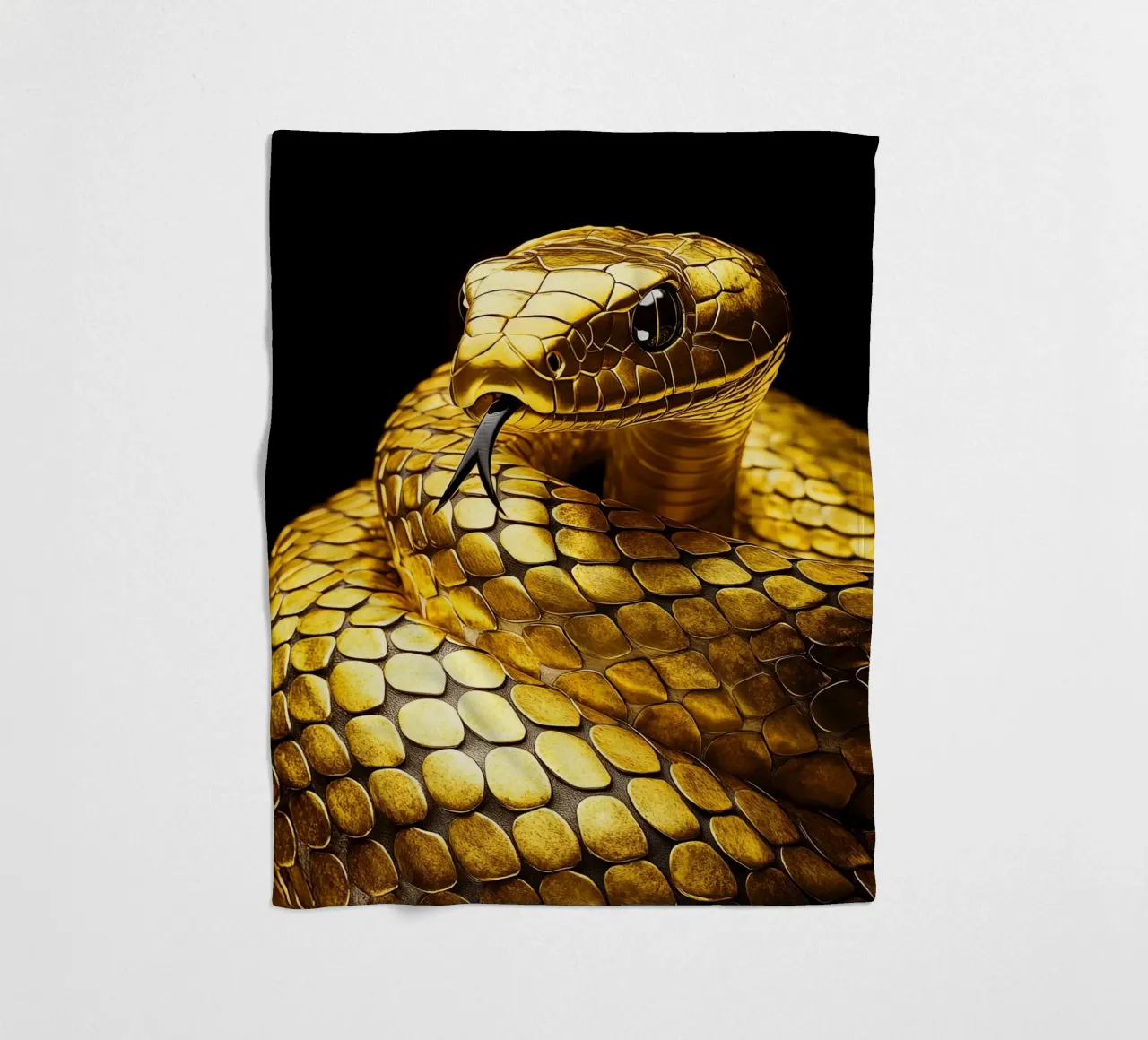 Serpente d'oro con lingua biforcuta coperta in pile da Autofocus