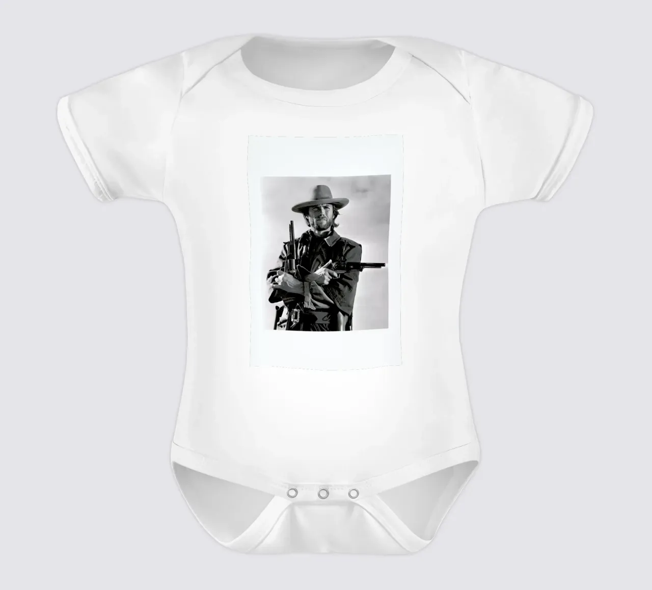 Clint Eastwood in The Outlaw Josey Wales, 1975 body neonato maniche corte da Gallery Print and Art Limited