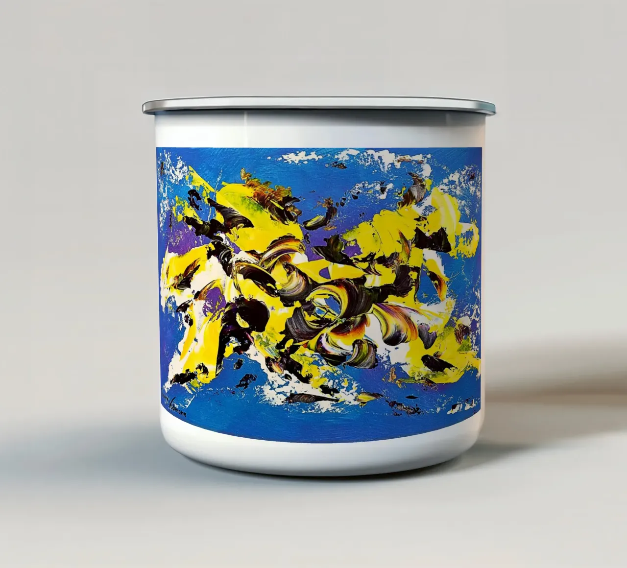 IDEAL GIFT 69 tazza in smalto da Thierry Vobmann Abstract painting