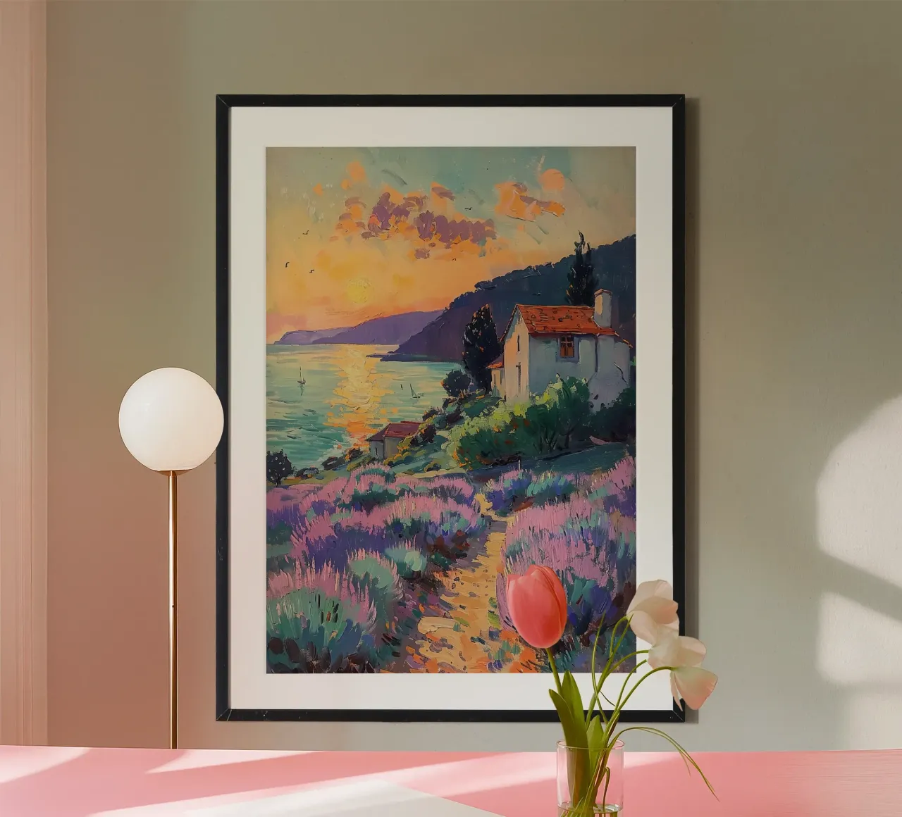 Vivere il silenzio poster con telaio in alluminio da Nikis Art Studio