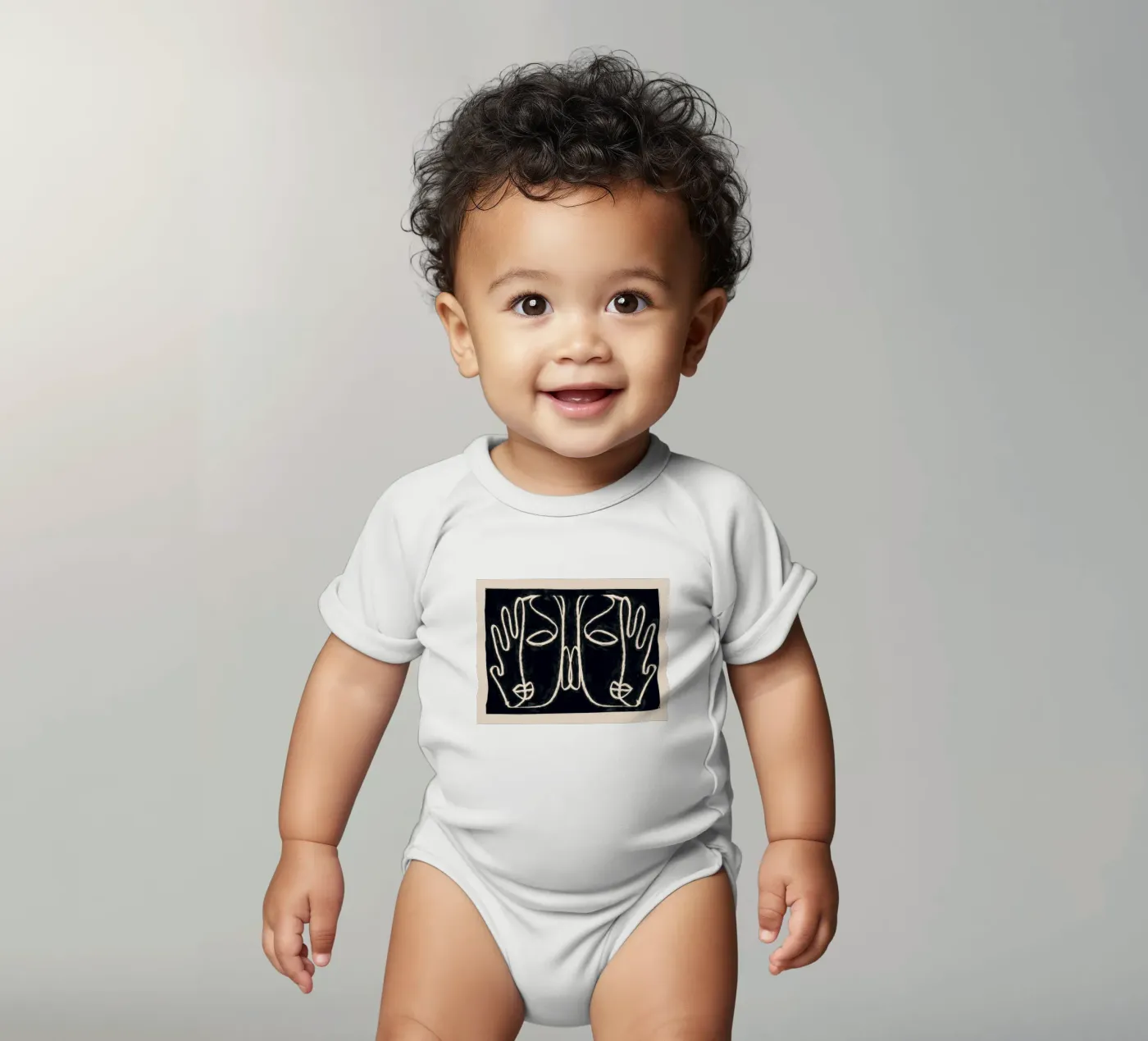 Two Faces Kurzarm Babybody von ThingDesign