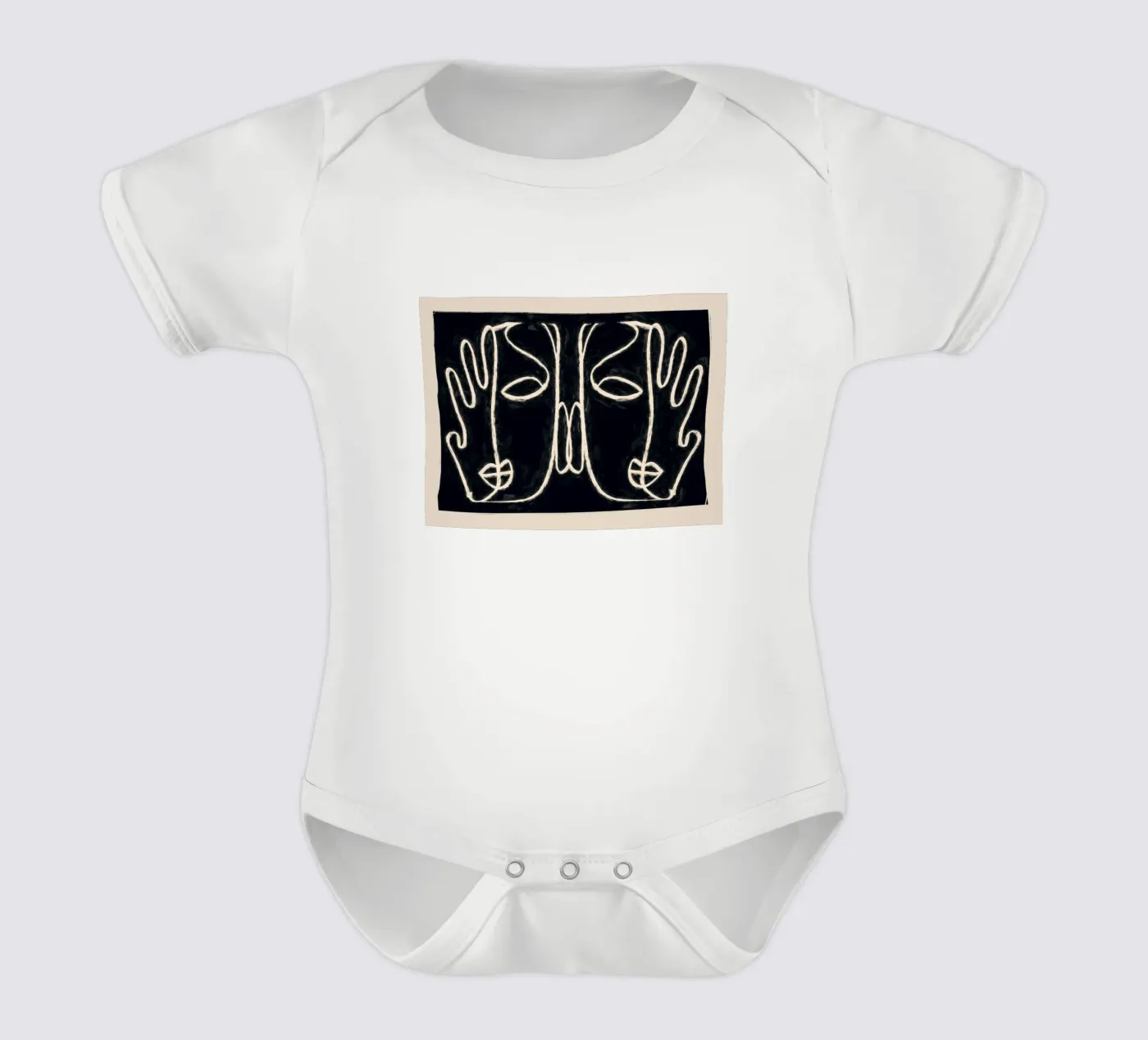 Two Faces Kurzarm Babybody von ThingDesign